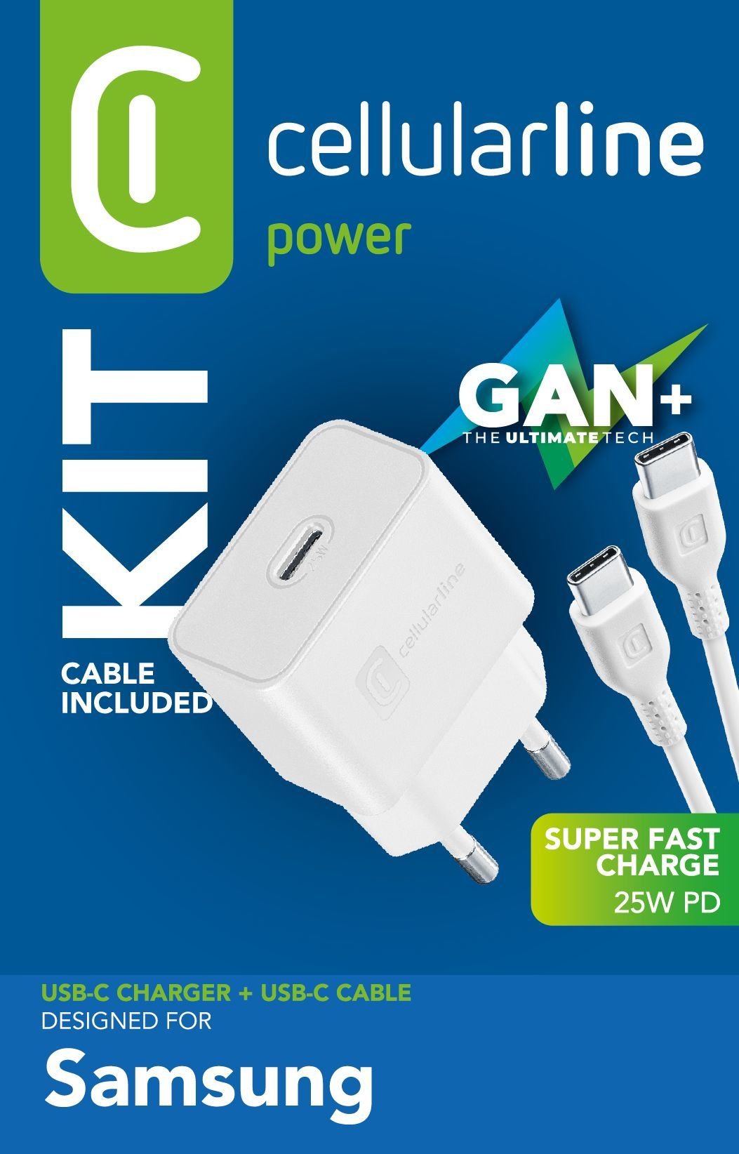Cellularline Usb-C Charger Kit Fr Samsung 25w Blanco