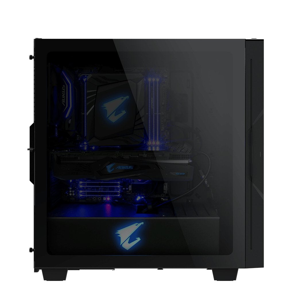 Caja Pc Gigabyte Aorus Semitorre C300 Glass Bahias Int:2x3'5, 3x2'5/ 1xusb-C, 2xusb3.0, 1xhdmi/Audio In/Out/ Iluminacion Rgb