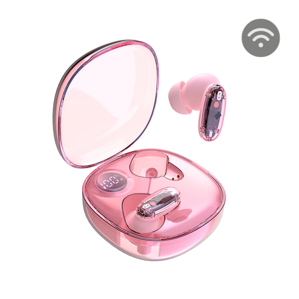 Auricular Gaming Mhib2 Semi-Transparente Bluetooth 5.4/ Indicador Led Rosa Mars