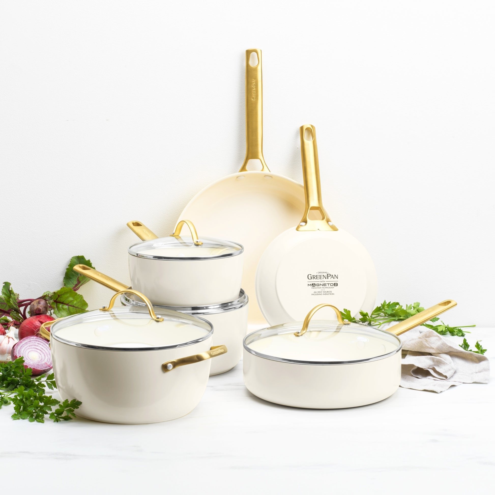 Greenpan Padova Reserve 6-Tlg. Topf&Pfannenset Creme