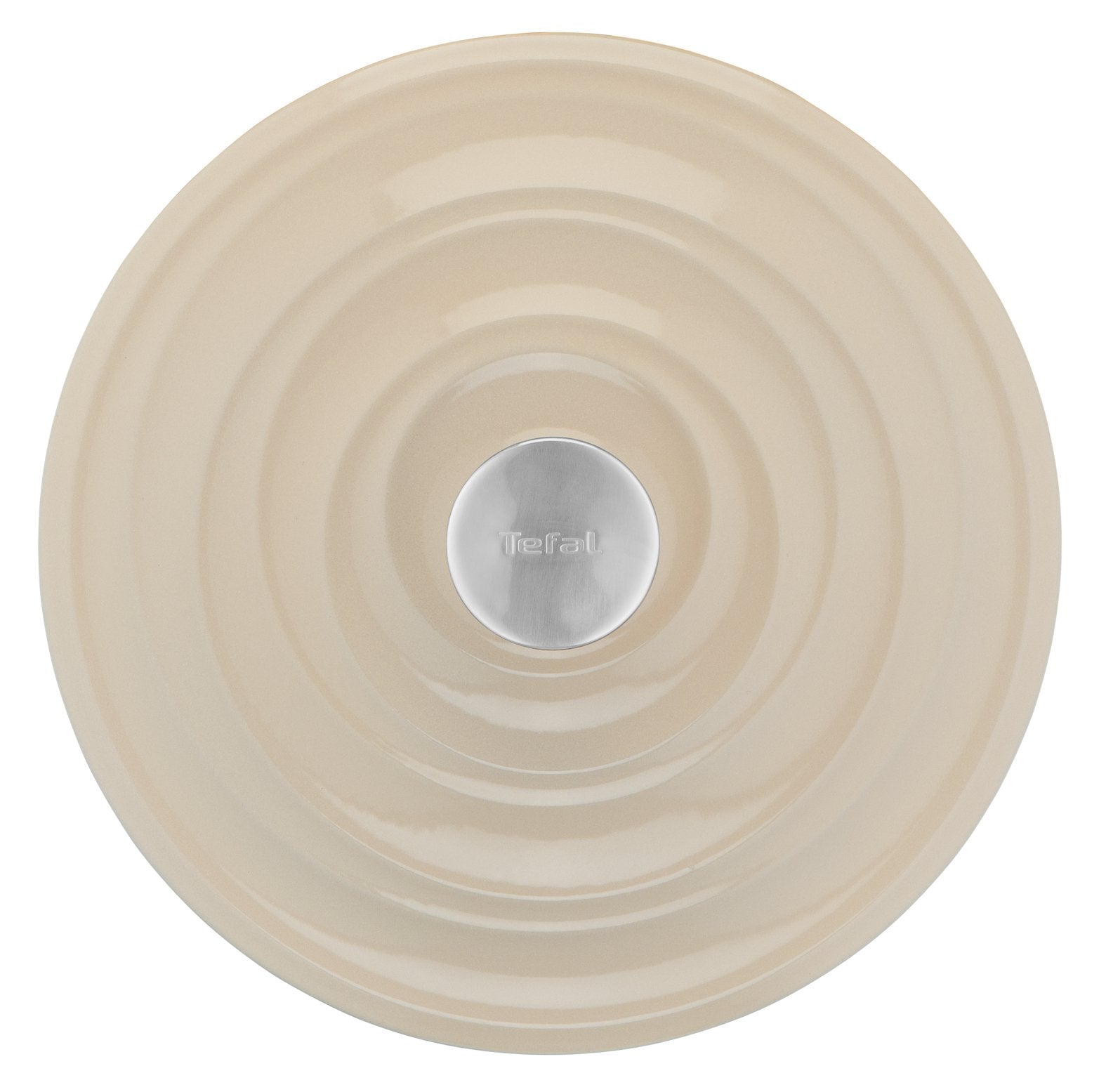 Tefal Servierpfanne Lov Gusseisen Ø 28cm (Beige, Mit Deckel, 3,8 Liter) E25972