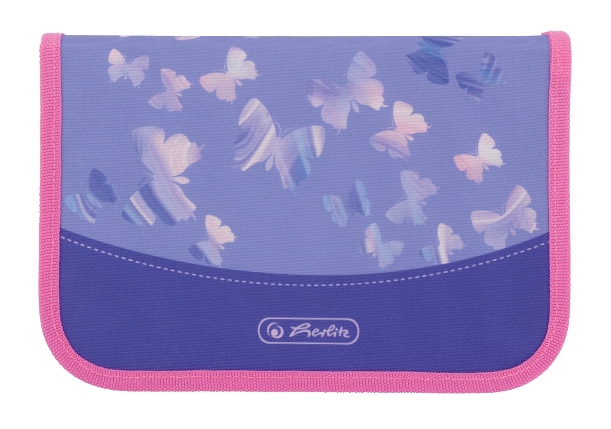Herlitz Loop Plus Butterfly Paradise Juego De Mochila Escolar Chica Poliéster Lila, Rosa