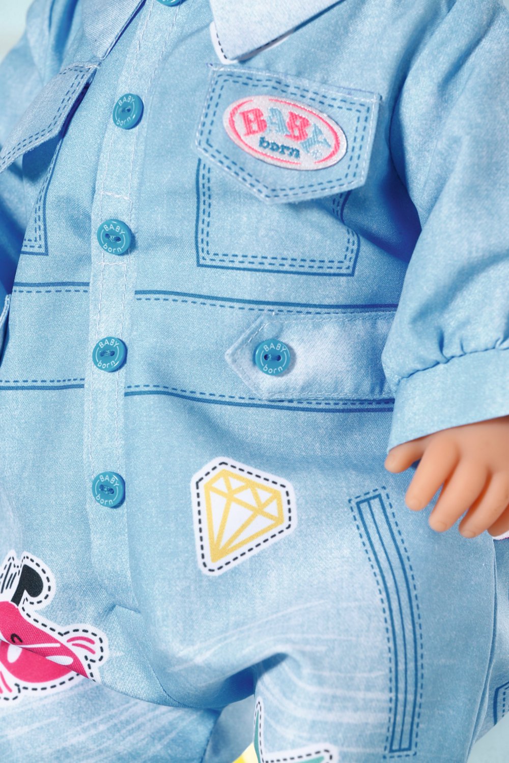 Zapf Creation Baby Born® Deluxe Jeans Peto 43cm, Accesorios Para Muñecas De Una Pieza, Gorro Y Zapatos 832592