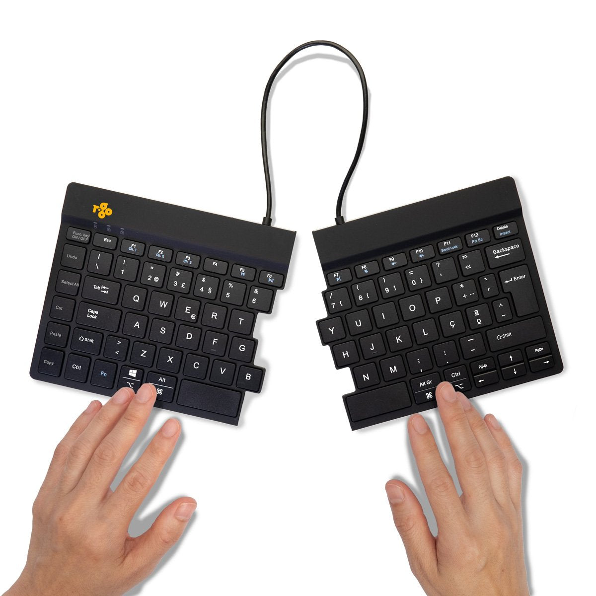 R-Go Split Break Keyboard, Qwerty (Pt), Bluetooth, Black