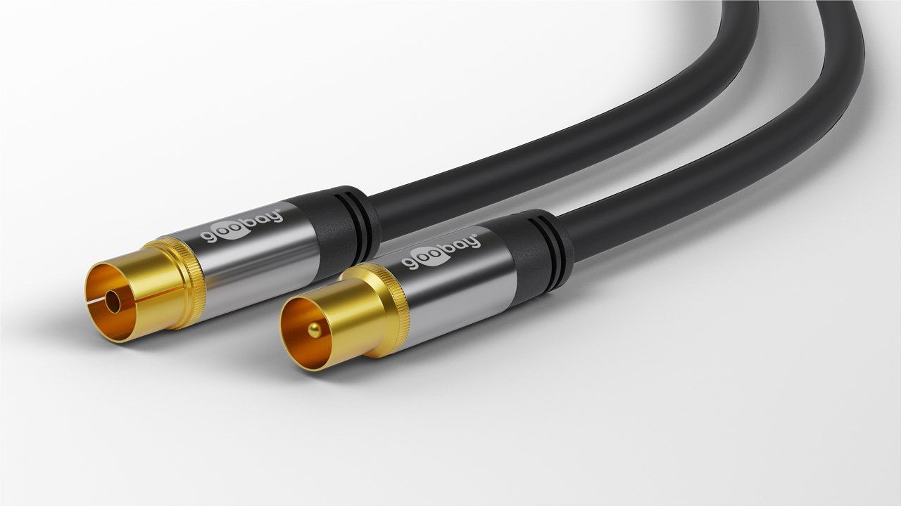 EAN 4040849703676 - Goobay 70367 cable coaxial 2 m Negro imagen 2
