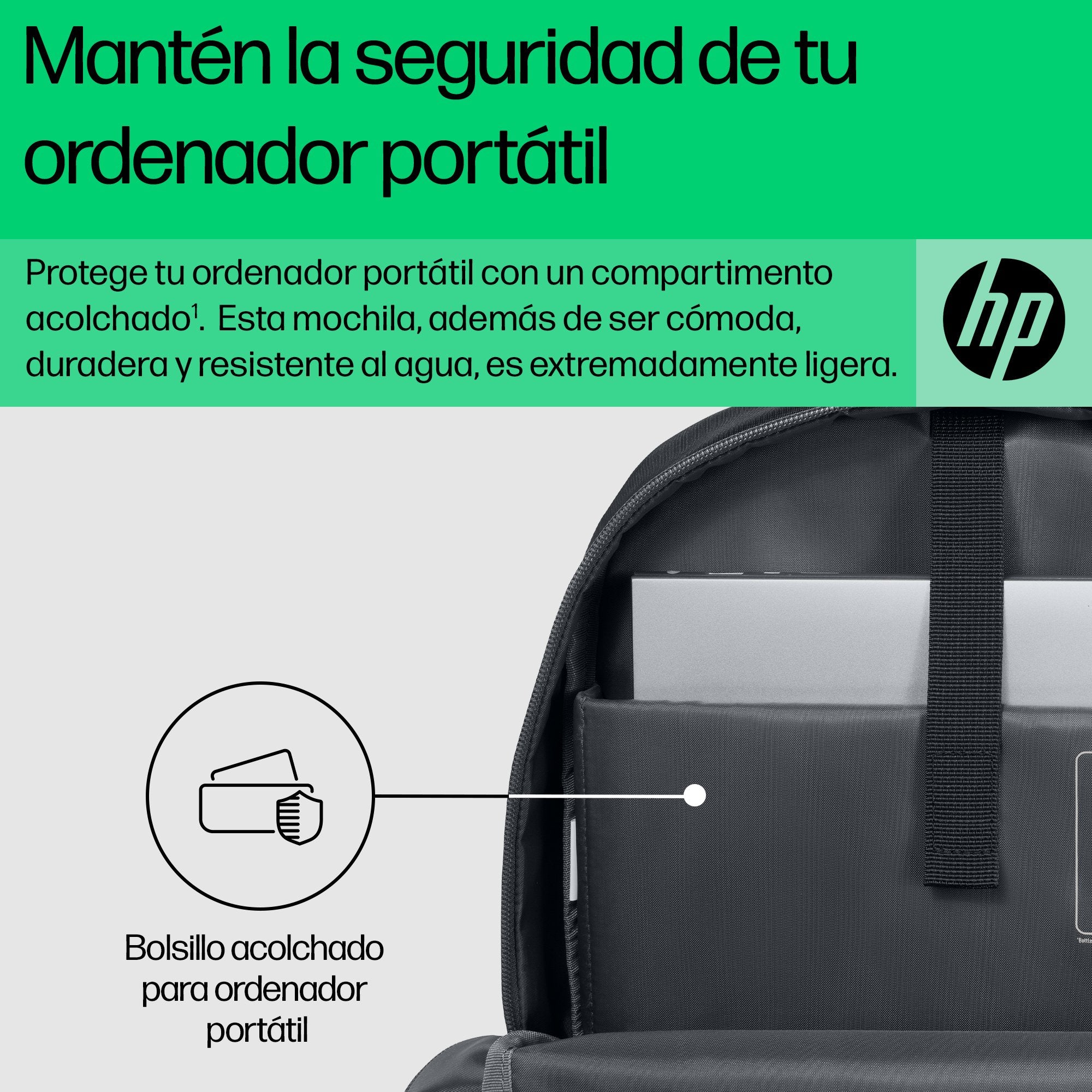 EAN 0198122297177 - HP 15.6 Laptop Backpack 39,6 cm (15.6") Negro, Gris imagen 4