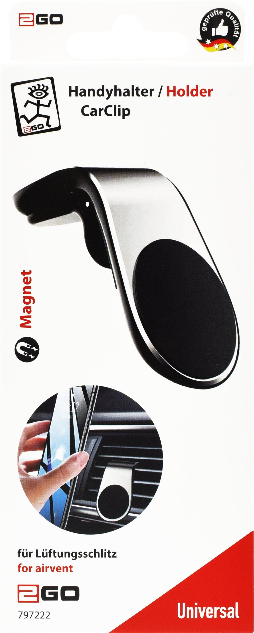 Soporte Universal Para Smartphone 2go Carclip En La Ventilación.