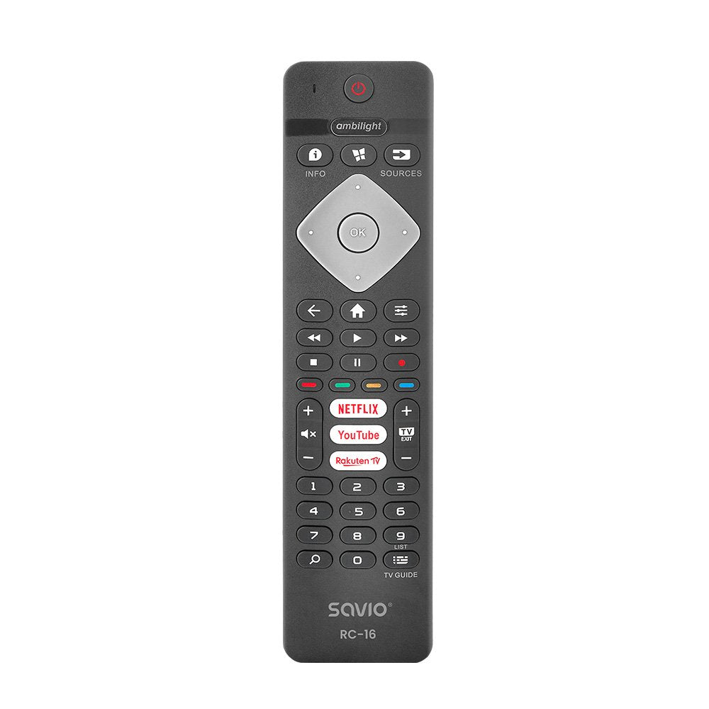 EAN 5901986048244 - Savio RC-16 mando a distancia IR inalámbrico TV, Sintonizador de TV, Receptor de televisión Botones imagen 1