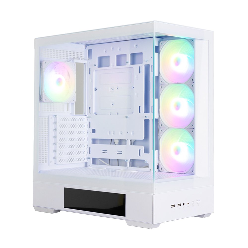 Caja Pc Zalman P40 Ds Atx 4 Xvent 120mm Argb 2xusb 3.0 Blanco S/N Fuente