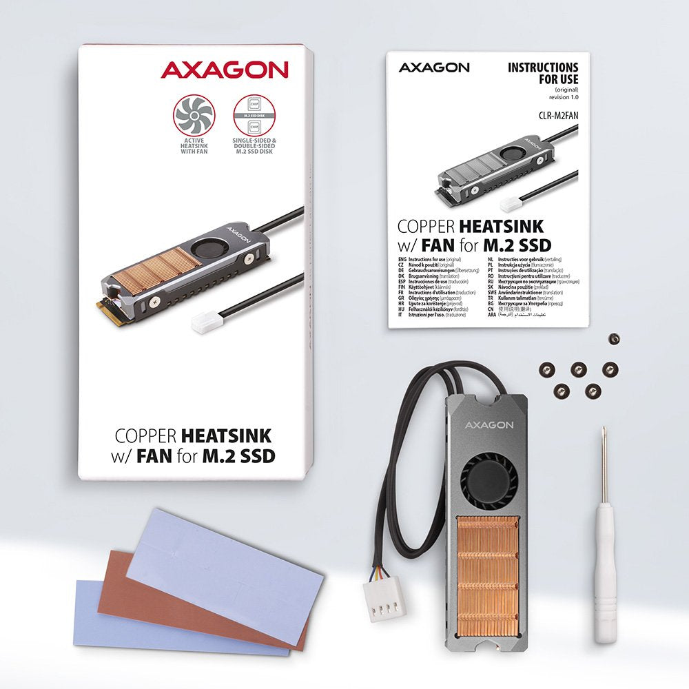 EAN 8595247906588 - Axagon CLR-M2FAN sistema de refrigeración para ordenador Unidad de estado sólido Disipador térmico/Radiad imagen 7