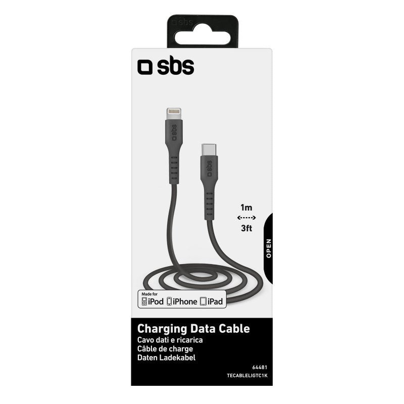 Sbs Tecableligtc1k Cable De Conector Lightning 1 M Negro