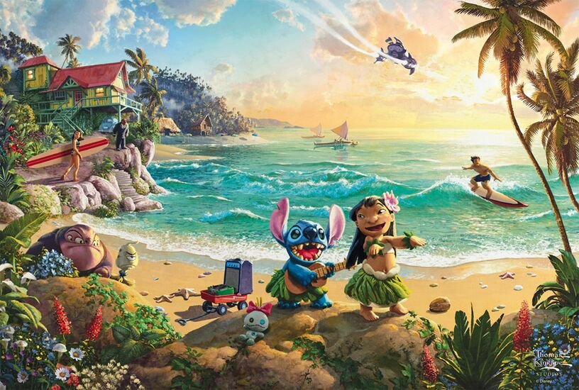 Puzzle Schmidt Spiele Thomas Kinkade Studios: Disney - Lilo & Stitch, 200 Piezas 56557