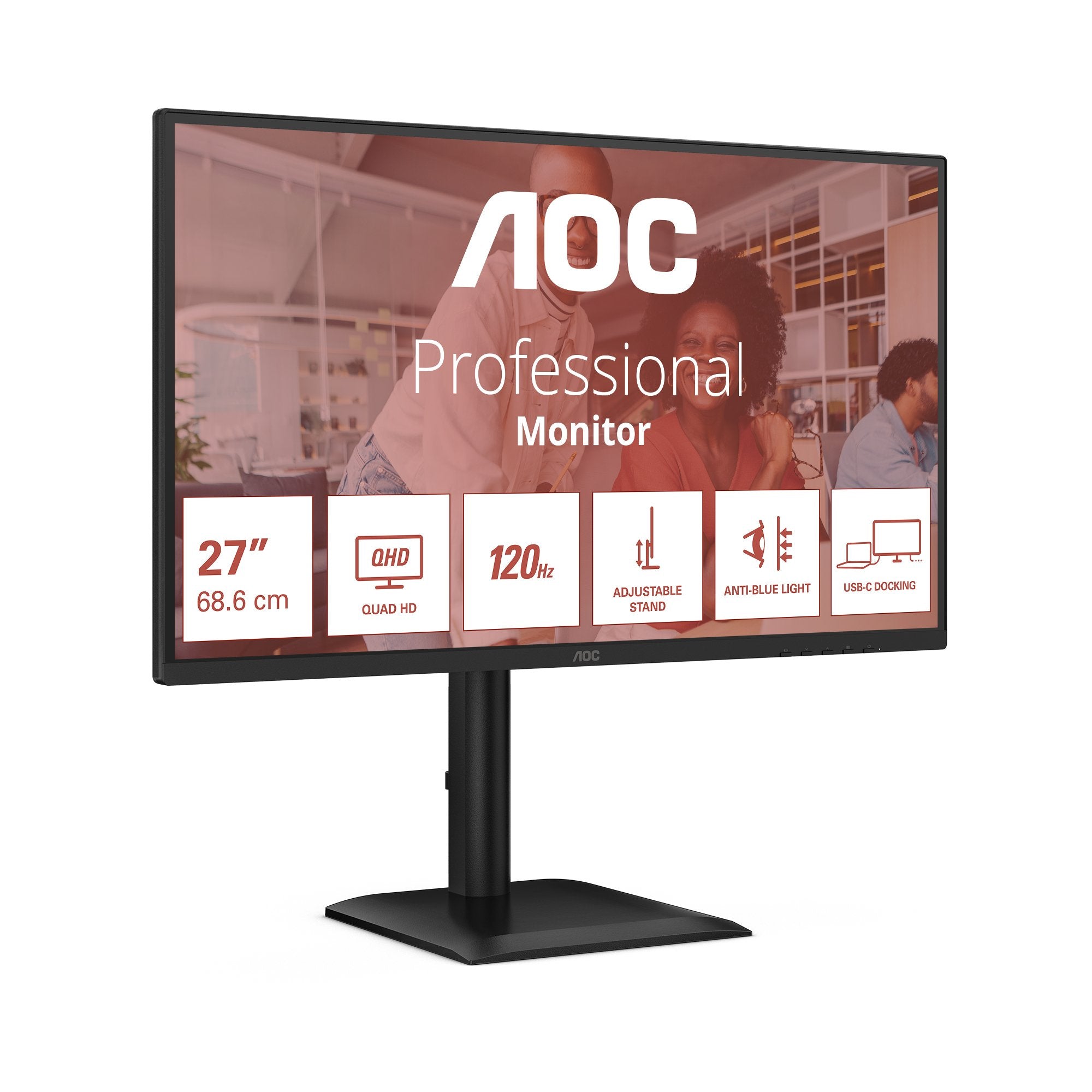 Aoc 68,6cm 27" Q27e4cv 16:09 Hdmi+Dp+Usb-C Lift Negro