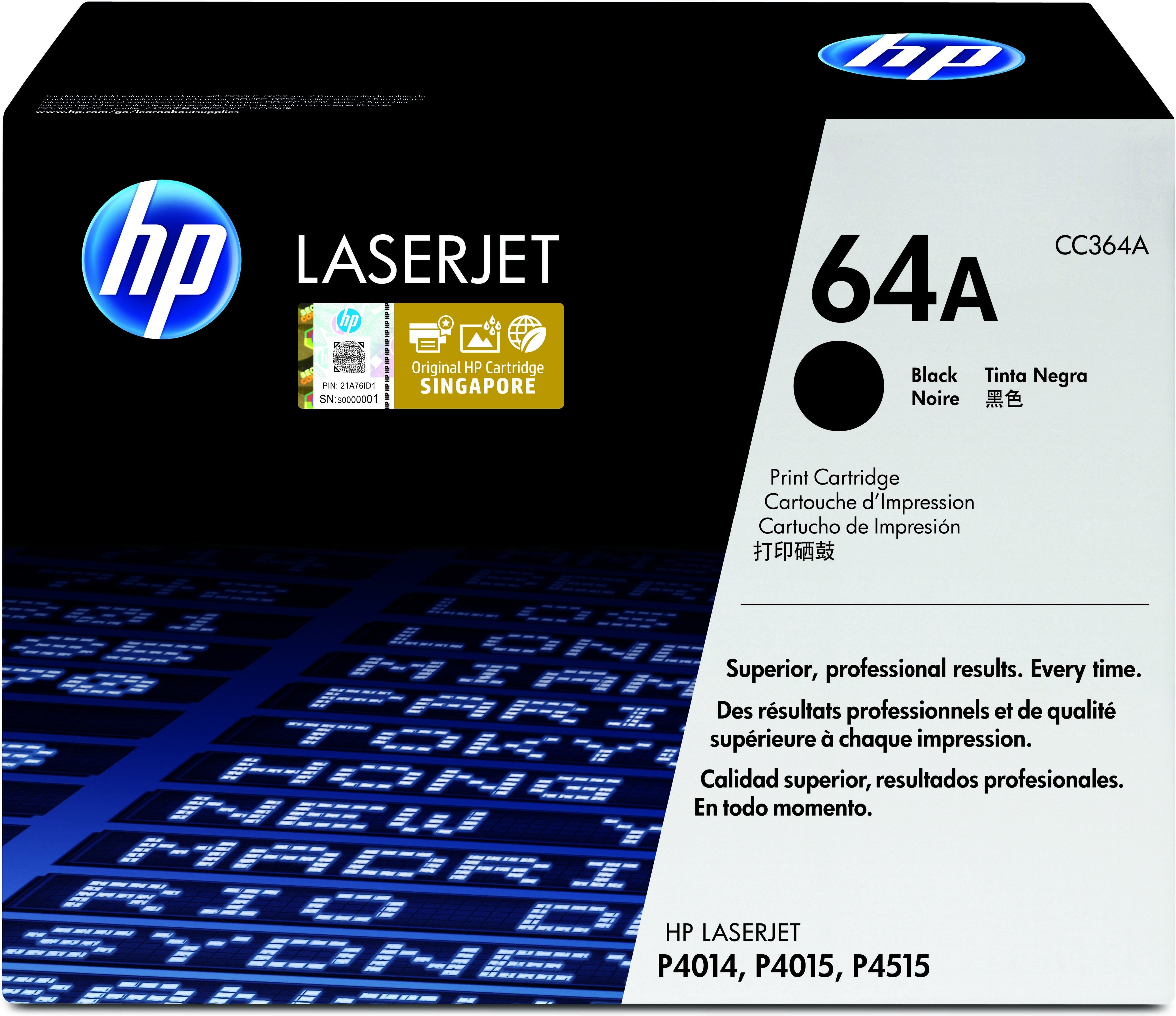 EAN 0883585007592 - HP 64A Black Original LaserJet Toner Cartridge cartucho de tóner 1 pieza(s) imagen 1