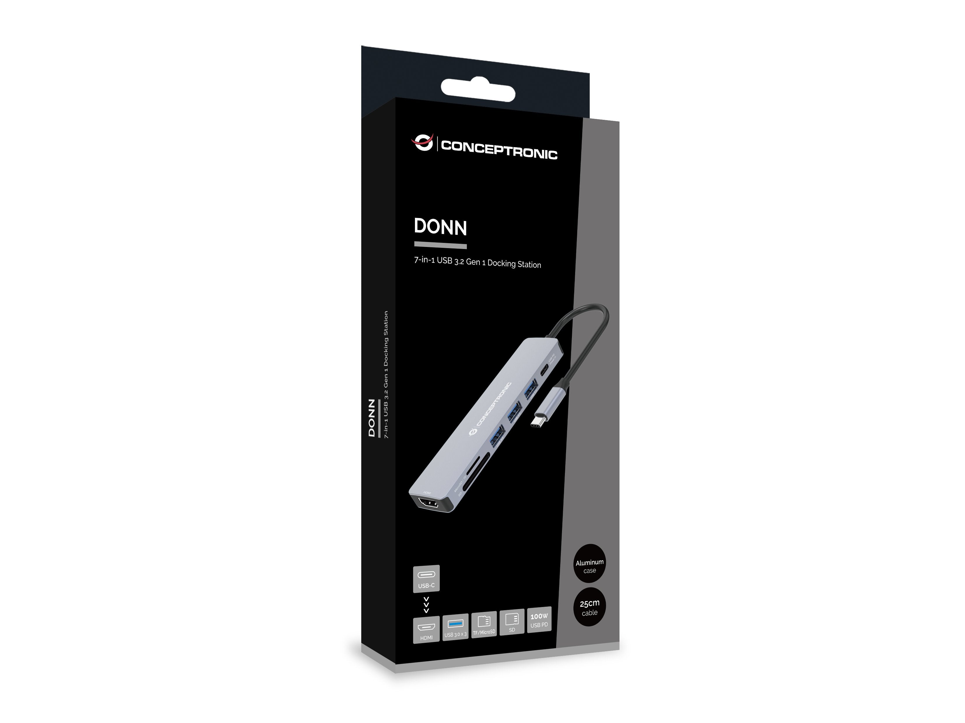 EAN 4015867230886 - Conceptronic DONN19G base para portátil y replicador de puertos Alámbrico USB 3.2 Gen 1 (3.1 Gen 1) Type- imagen 5