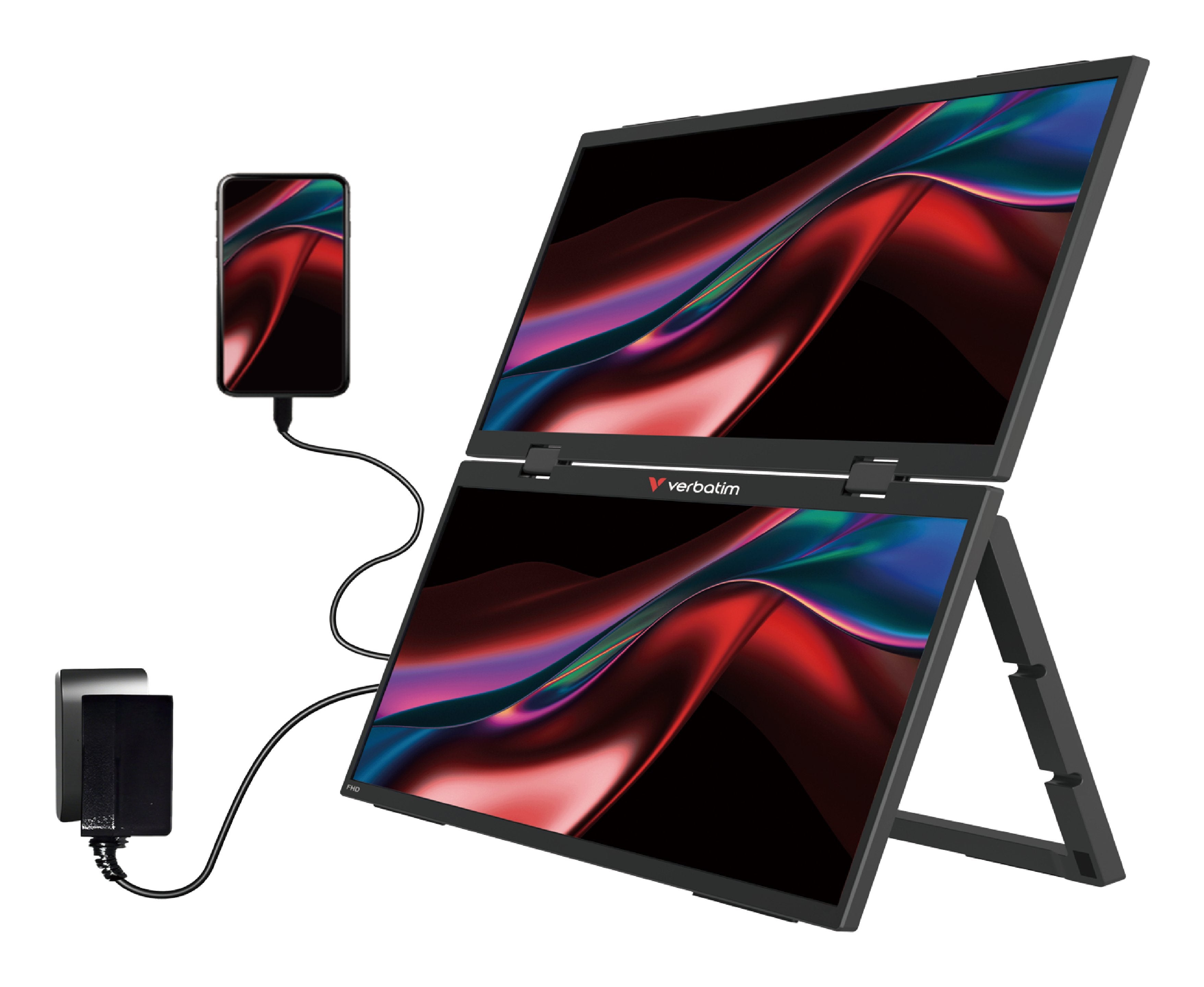 EAN 23942324034 - Verbatim Portable 15.6" FHD Dual Monitor Essentials Monitor portátil Negro 39,6 cm (15.6") LCD 1920 x 1080 imagen 5
