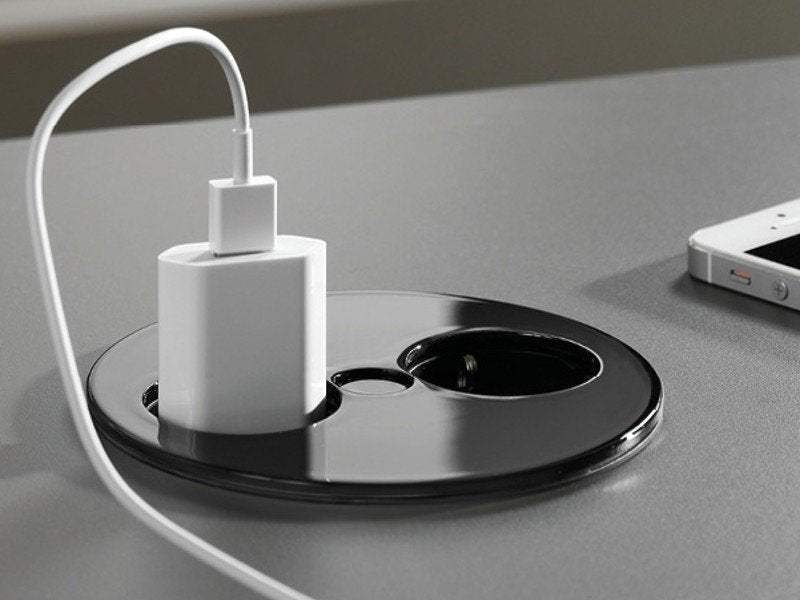 Toma De Corriente Empotrable Bachmann Twist 2 Elementos Negro (Mate), 2 Tomas De Contacto De Protección 931150