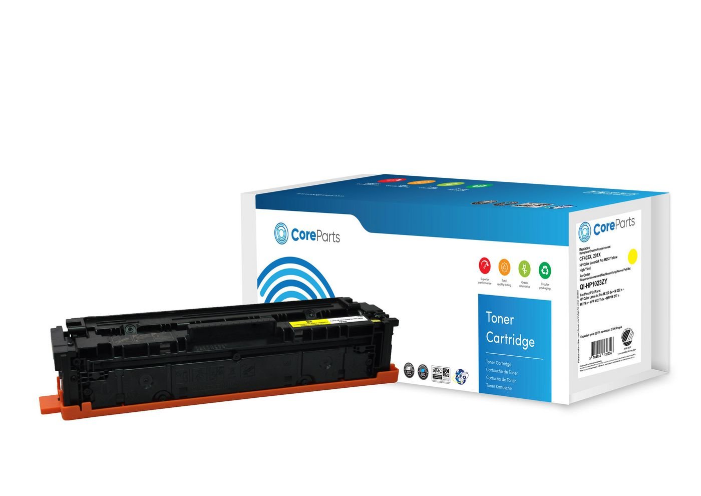 EAN 5704174132356 - CoreParts QI-HP1023ZY cartucho de tóner 1 pieza(s) Compatible Amarillo imagen 1