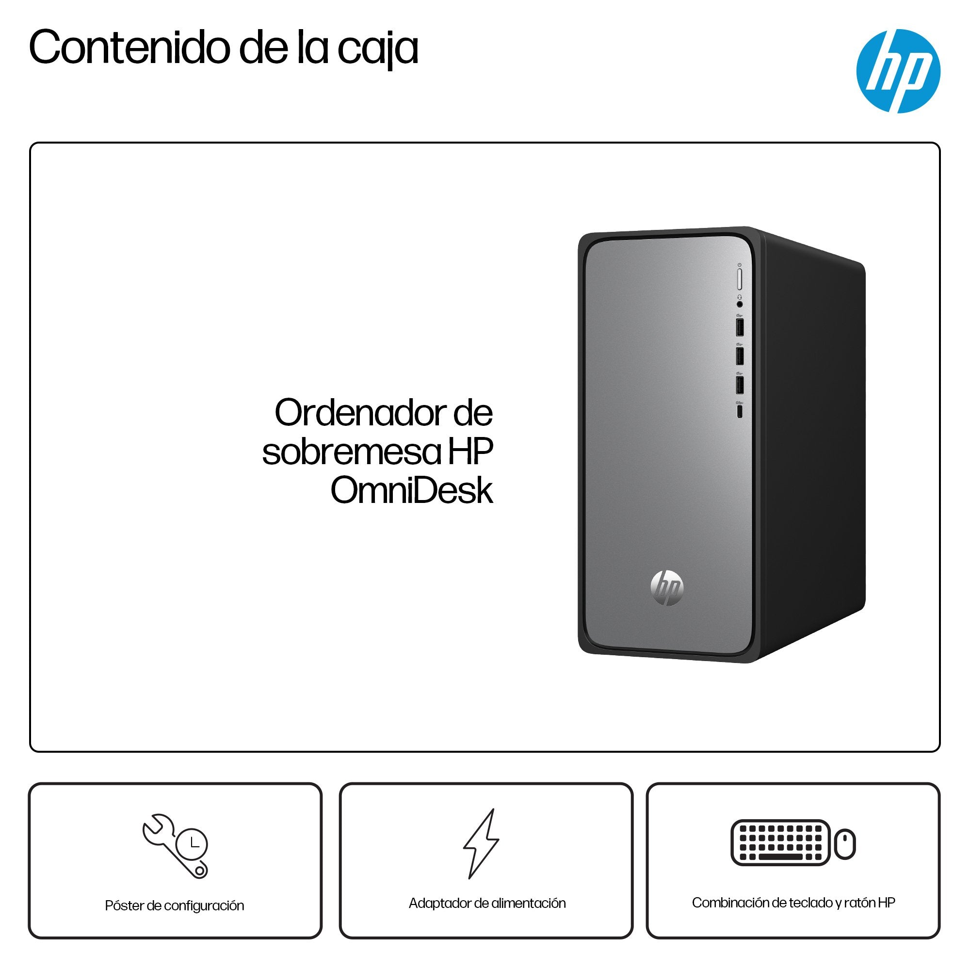 Ordenador Hp Omnidesk M02 0017ns I5 14400 16gb Ssd 1tb Freedos Plata Y Negro