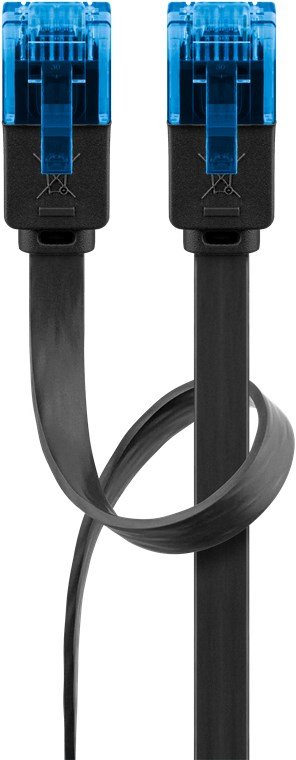 Cat 6a Flat-Patch Cable U/Utp, Black, 1 M - Copper