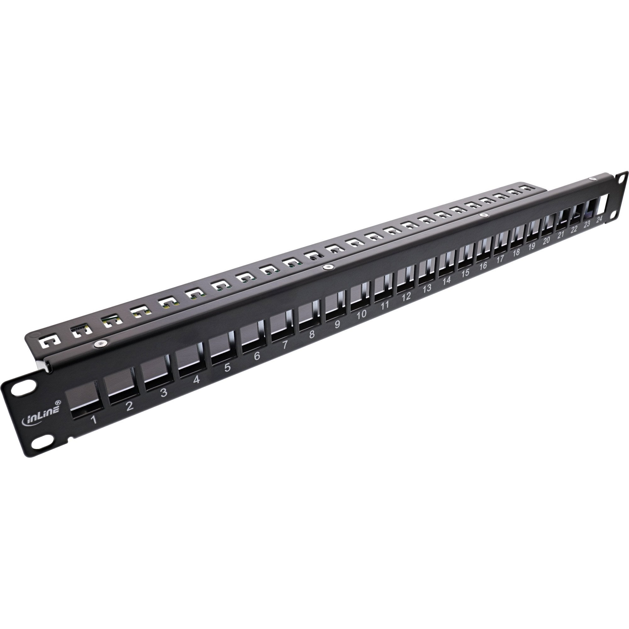 Patch Panel Inline Blank 19" 24 Puertos 1u Negro