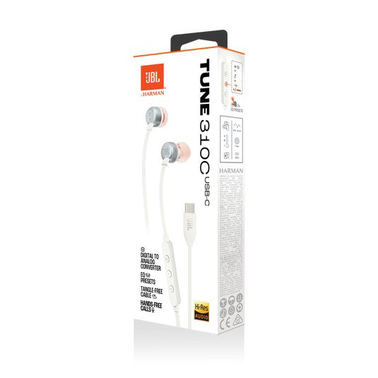 Jbl Tune 310c White Auriculares Inear Con Cable