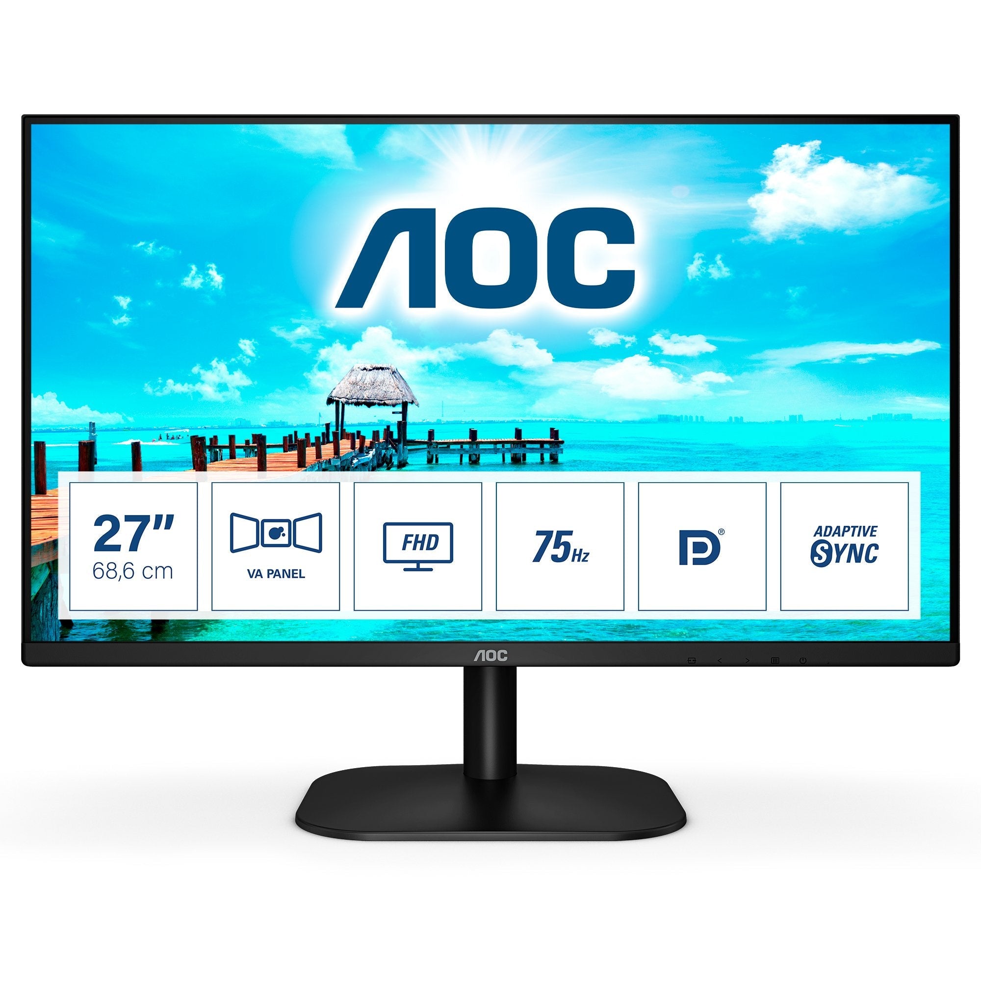 Monitor Aoc 27b2qam Led Display 68,6 Cm (27") 1920 X 1080 Pixeles Full Hd Negro
