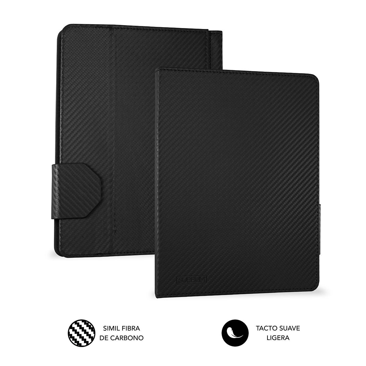 Funda Con Teclado Subblim Keytab Pro Usb Black Para Tablet De 10.1'/25.65cm Microusb Con Adaptador Tipo-C Cierre Solapa Magnética