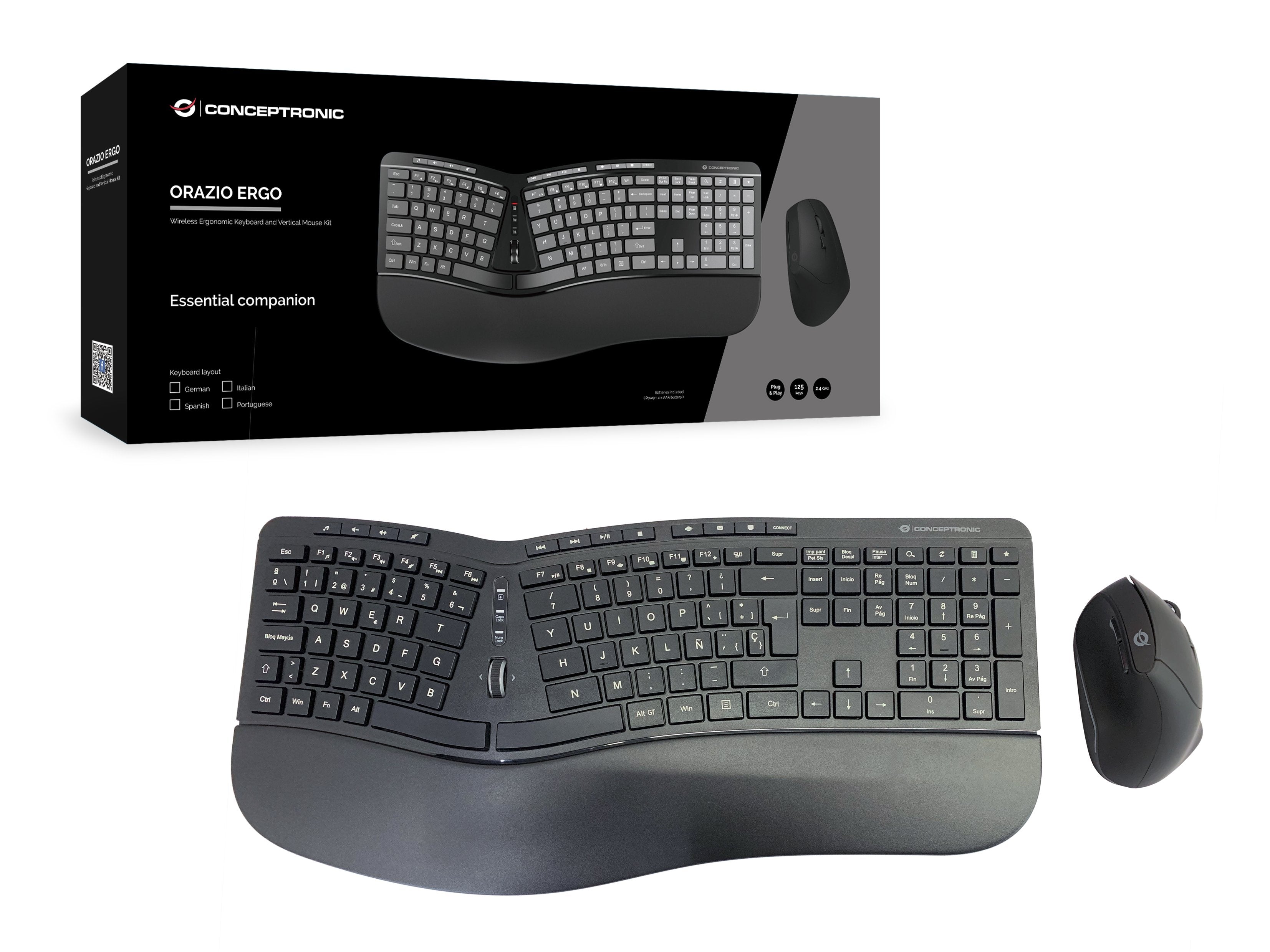 EAN 4015867227008 - Conceptronic ORAZIO02ES teclado Ratón incluido Oficina RF inalámbrico QWERTY Español Negro imagen 5