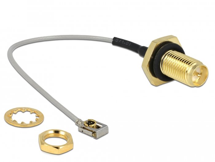 Delock Cable De Antena Rp-Sma Hembra Para Instalación A Mhf® I Lk Macho 1.13 10 Cm