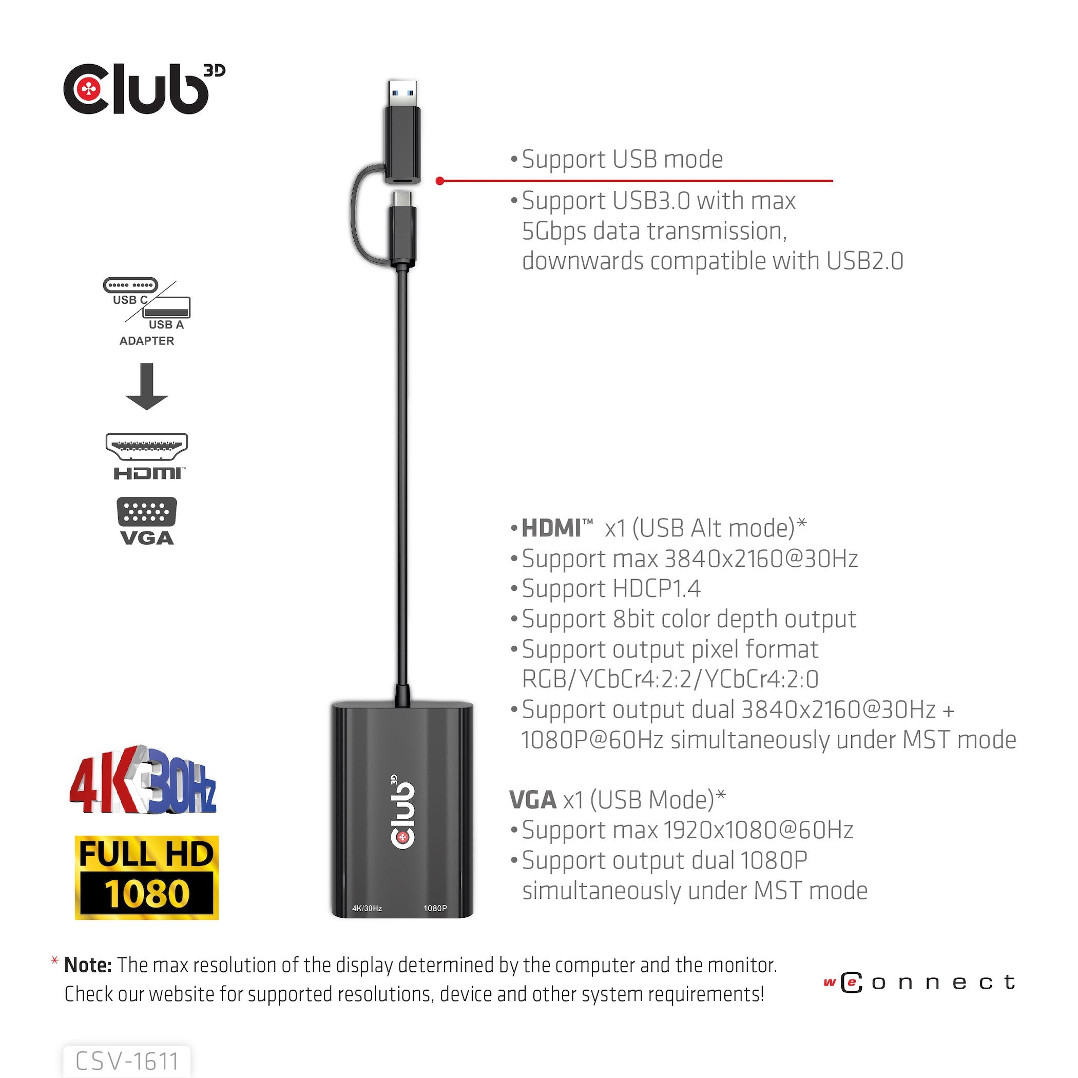 EAN 8719214472429 - CLUB3D CSV-1611 Adaptador gráfico USB 3840 x 2160 Pixeles Negro imagen 13