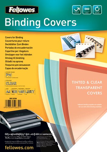 EAN 0043859526321 - Fellowes 5375901 cubierta A4 Plástico, PVC Transparente 100 pieza(s) imagen 1