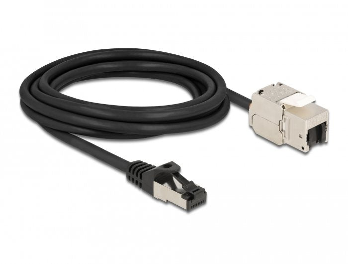 Delock Cable Rj45 Stecker Zu Keystone Modul Rj45 Buchse Cat.6a 3 M Schwarz