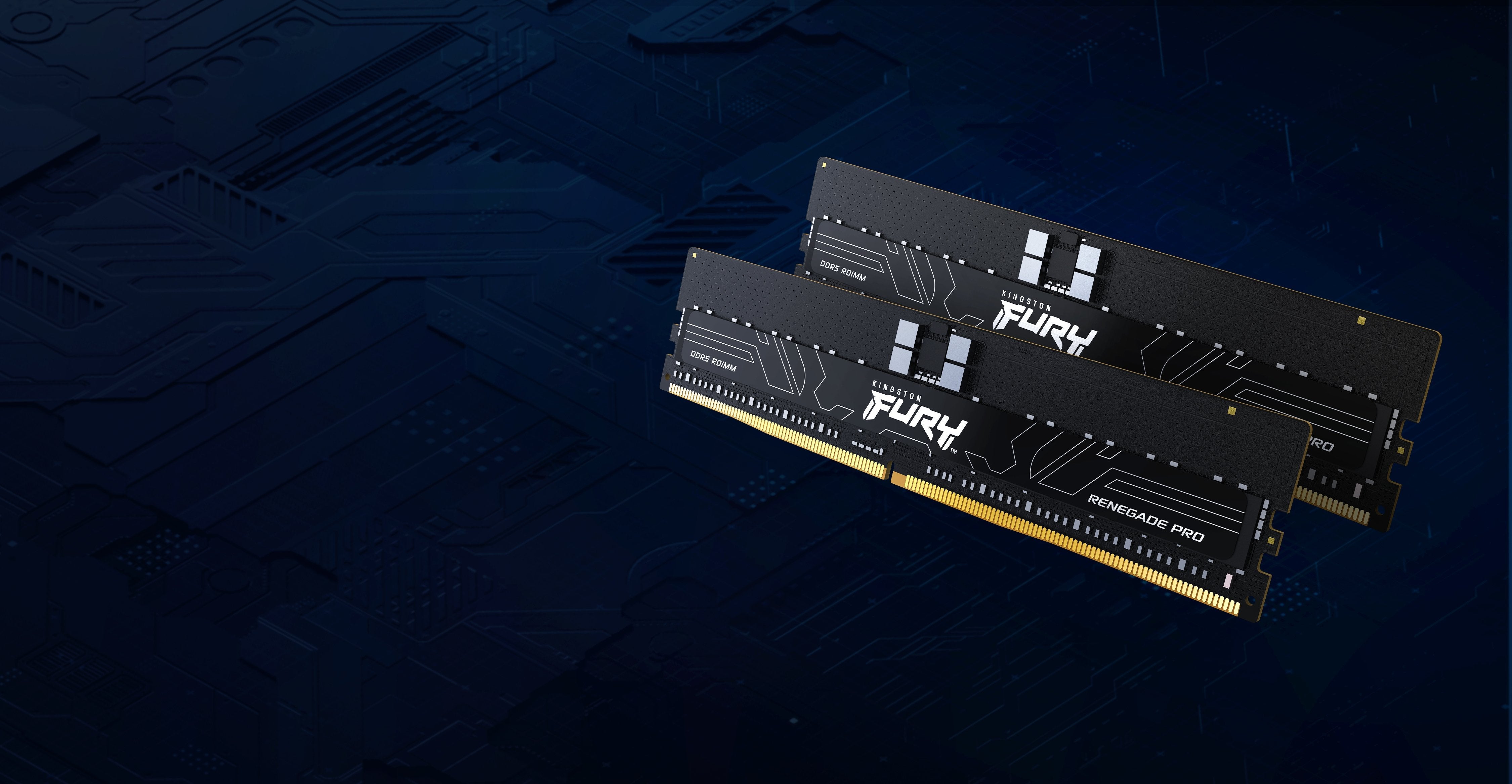 Memoria Kingston Fury 128 Gb Ddr5 5600 (8x 16 Gb) Octa Kit, Ram Negro, Kf556r28rbek8-128, Renegade Pro, Intel Xmp, Amd Expo Kf556r28rbek8-128