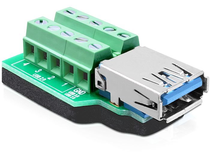 Delock 65370 Adaptador Usb 3.0 Tipo-A Hembra > Bloque De Terminales De 10 Contactos