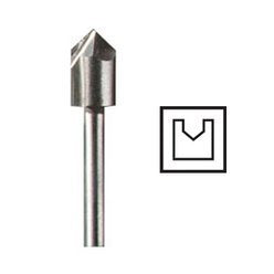 Fresa De Ranura En V Dremel Hss Ø 6,4 Mm (640) 1 Pieza, Eje Ø 3,2 Mm 2615064032