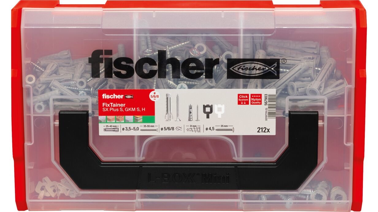 Fischer Fixtainer Sx Plus 567903, Pasador Gris Claro