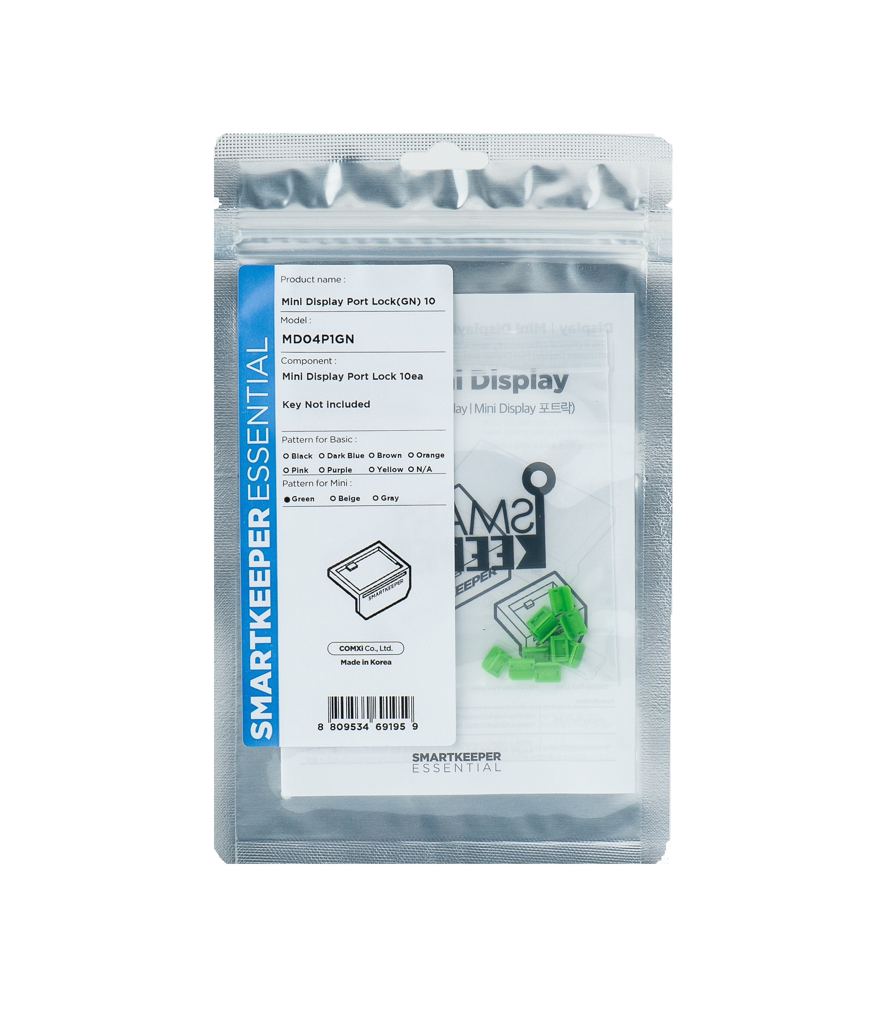 Bloqueador Smartkeeper Mini "Mini-Displayport" Verde 10 Piezas.