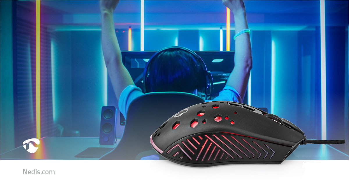 EAN 5412810411276 - Nedis GMWD410BK ratón Juego mano derecha USB tipo A Óptico 7200 DPI imagen 16