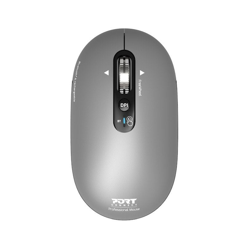 Port Connect Wireless & Bluetooth Rechargeable Pure Mac Mouse, Light Gray