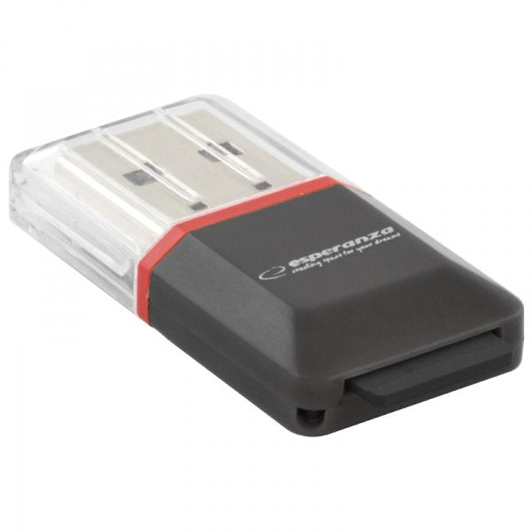 Lector De Tarjetas Externo Esperanza Ea134k Negro, Plateado, Transparente Usb 2.0