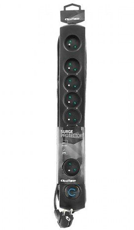 EAN 5901878501130 - Qoltec 50113 limitador de tensión Negro 8 salidas AC 230 V 1,8 m imagen 3