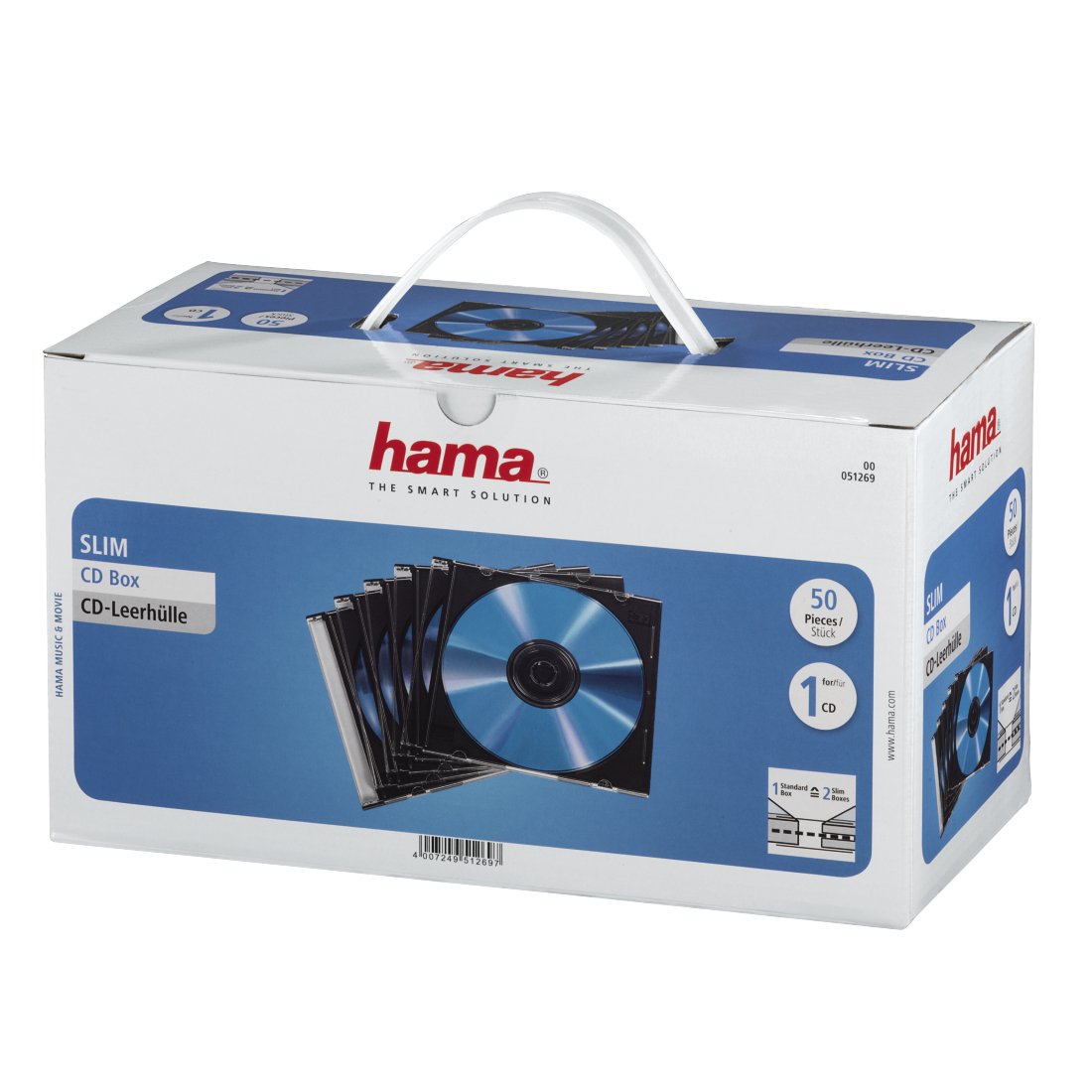 EAN 4007249512697 - Hama CD Slim Jewel Case, pack 50 Pcs 1 discos Transparente imagen 2