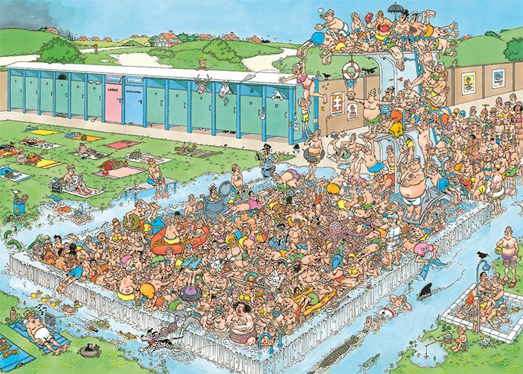 Jumbo Jan Van Haasteren Ab In Den Pool Pool Pile-Up Pileup 1000 Teile Puzzle (20039)