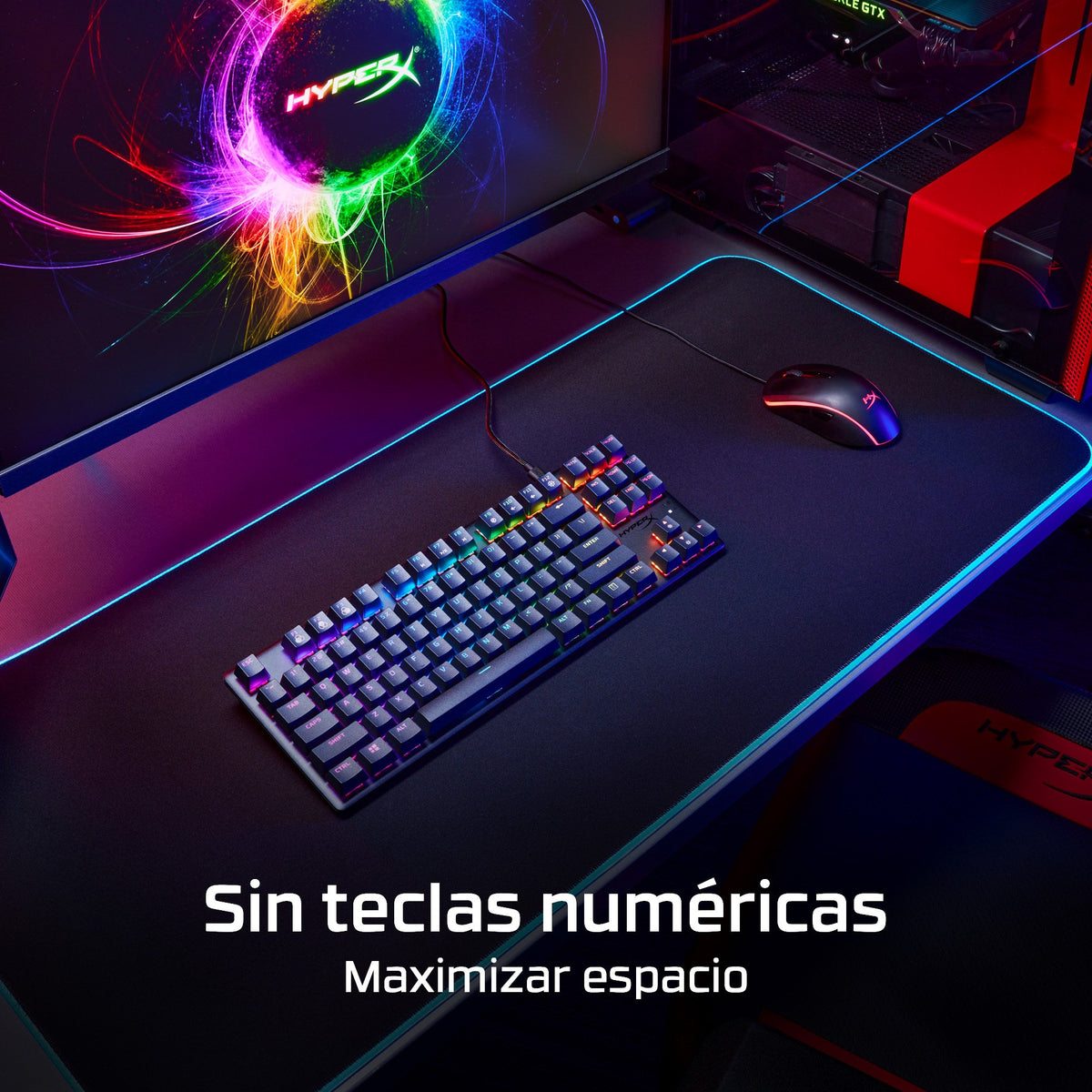 EAN 0196337969810 - HyperX Alloy Origins Core PBT HX Blue Gaming Keyboard teclado Juego USB Negro imagen 8