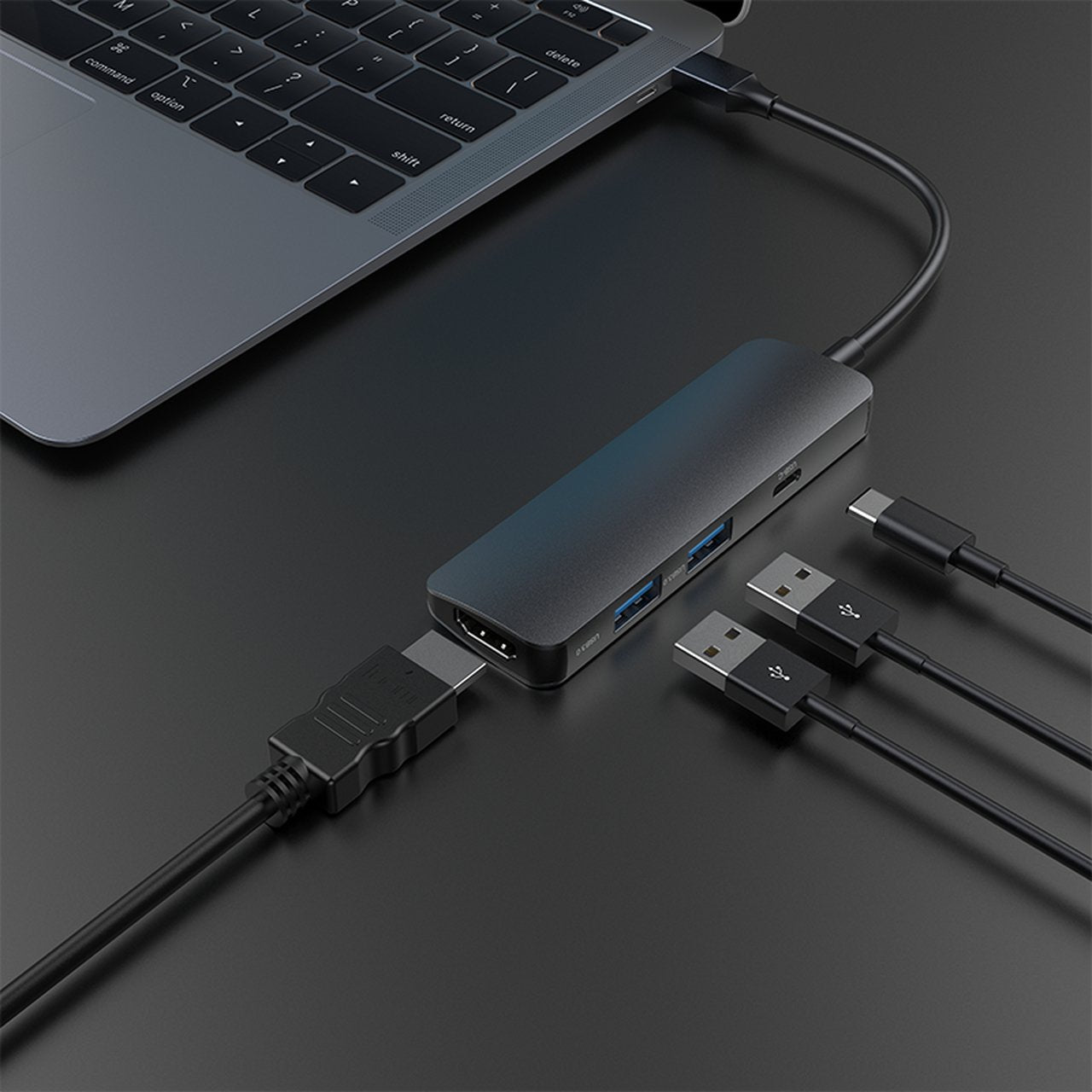 Leopard Type-C To Hdmi Usb3.0*2+Pd 4 In 1 Hub