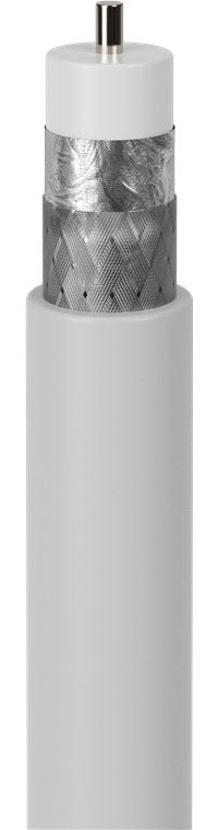 Cable Coaxial 20 Metros De Satélite (120 Db, Doble Apantallamiento, Ccs), Color Blanco