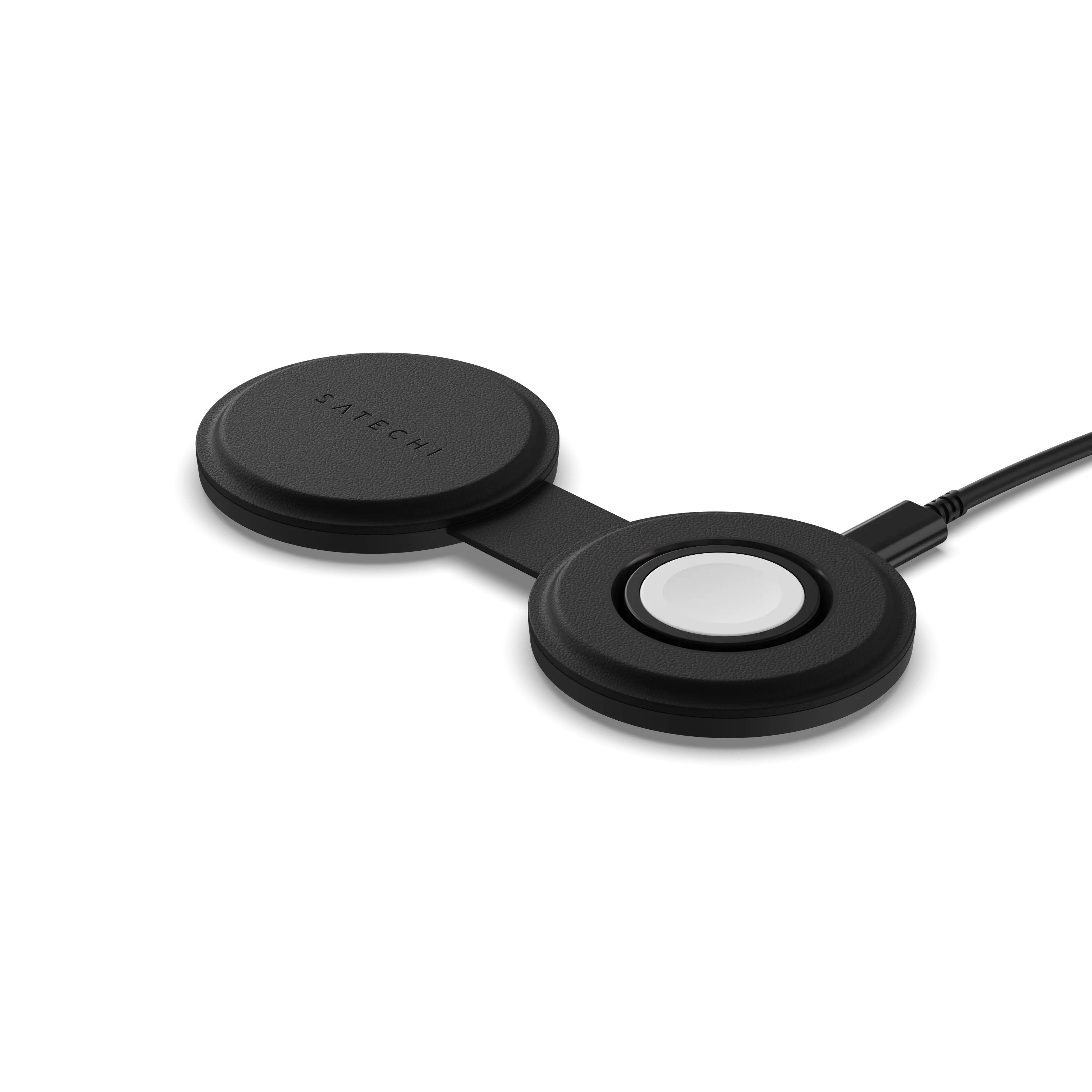 Satechi Onthego Wireless Charger Con Qi2, Negro, 2 In 1, 15w, St-Qtg21k