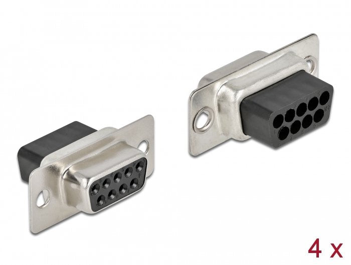 Delock Pinza De Sujeción Hembra D-Sub 9, Metal, 4 Piezas