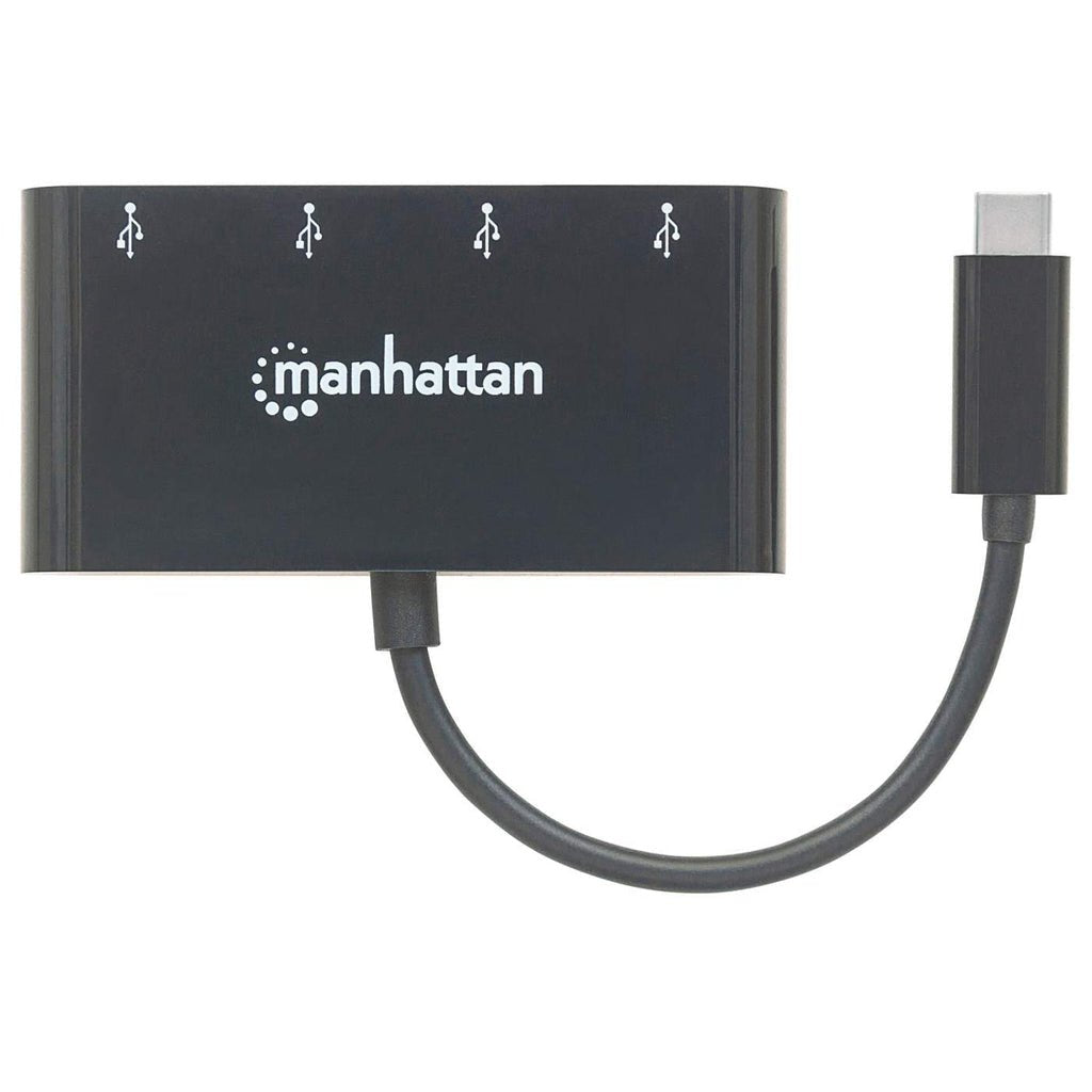 Manhattan Hub Usb-C 3.2 Gen 1 Con 4 Puertos Usb-A 4 Puertos Tipo A, Alimentado Por Bus